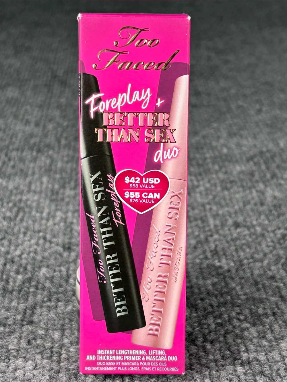 Too Faced *Foreplay & Better Than Sex* Mascara DUO ~ Both Full Size ~ Eye Lashes